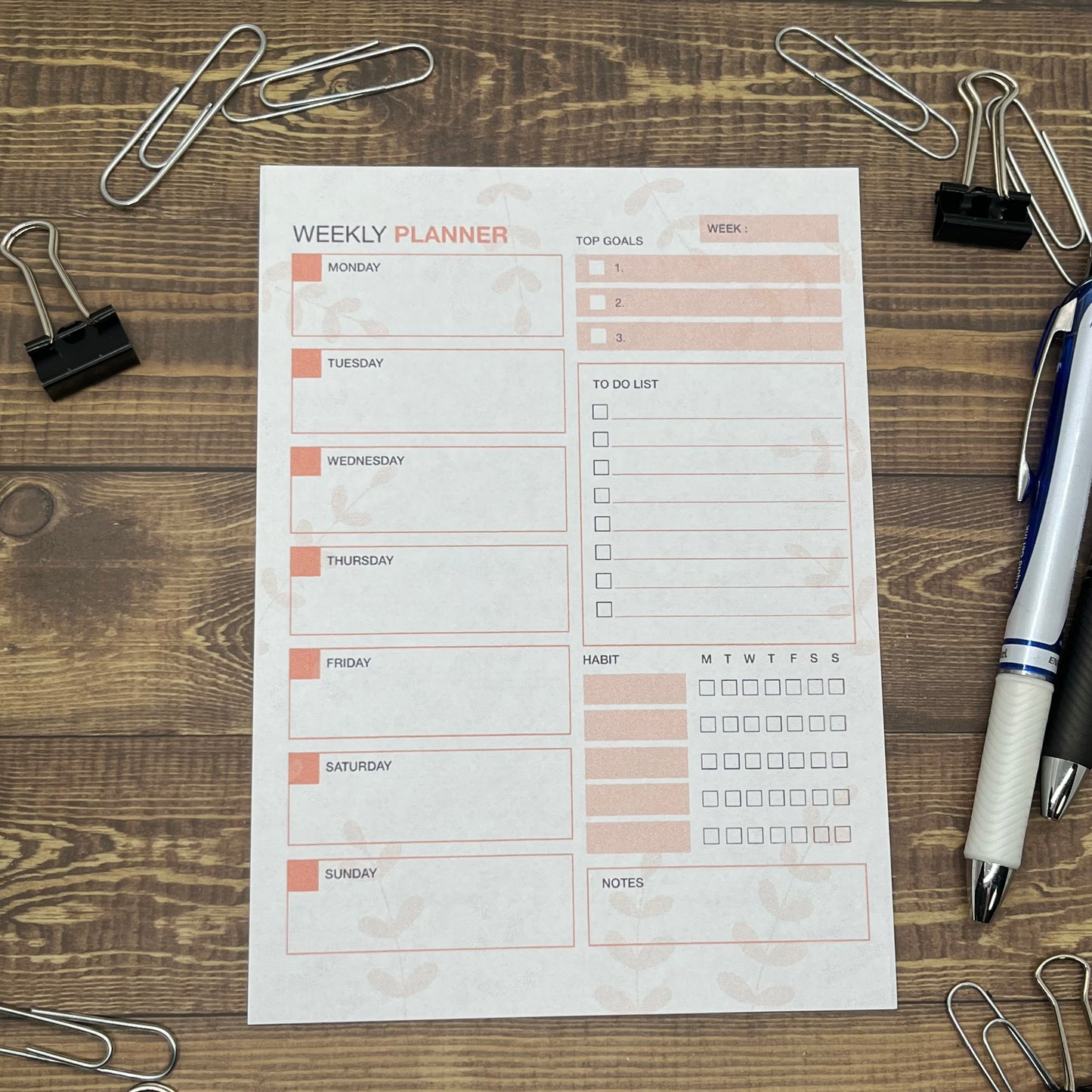 The Organizer's Weekly Planner Memo Pad