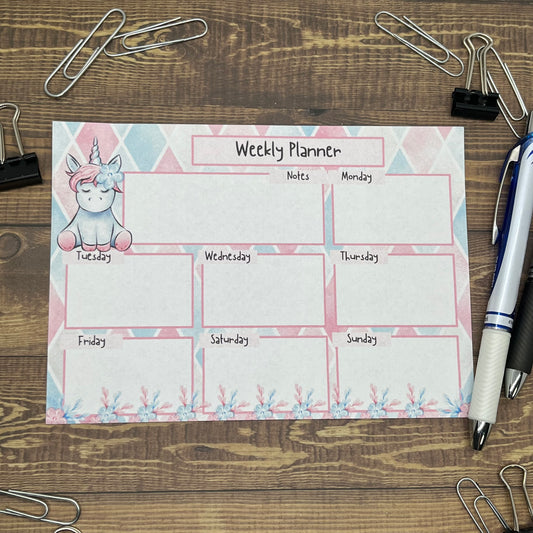 Unicorn Dreams Weekly Planner Memo Pad