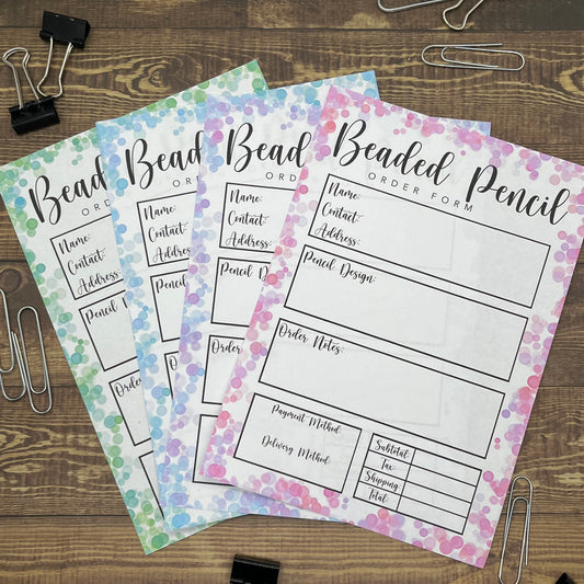 Beaded Pencil Order Form Memo Pad