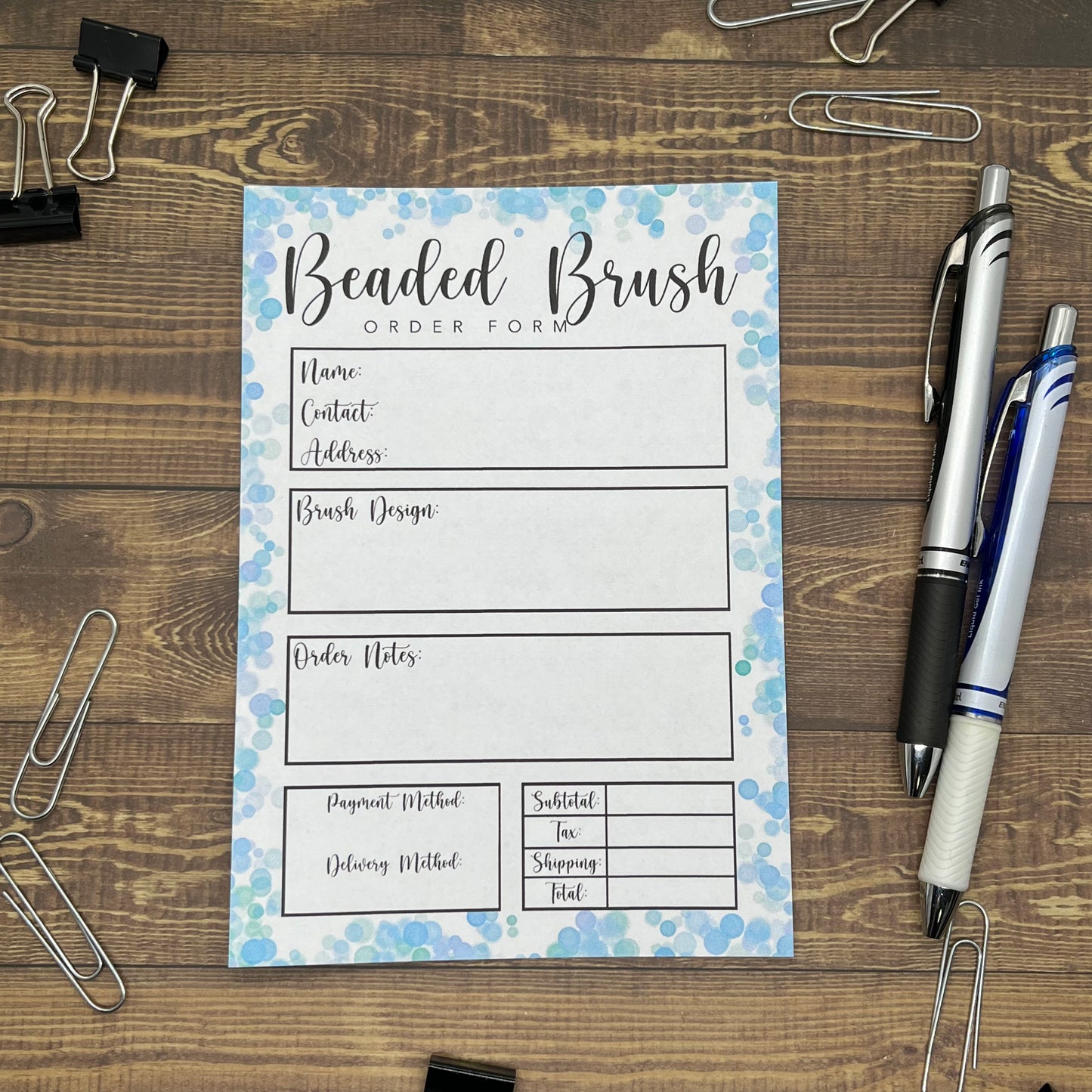 Beaded Brush Order Form Memo Pad