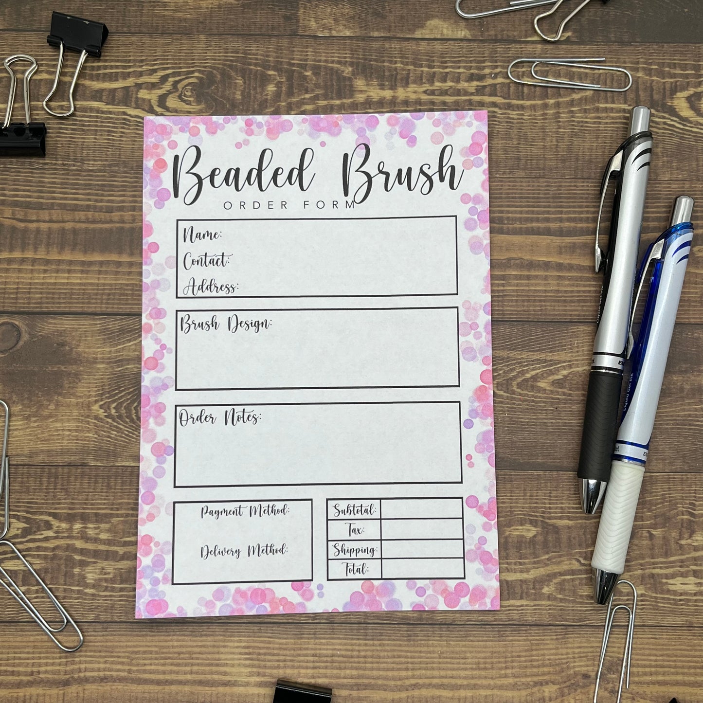 Beaded Brush Order Form Memo Pad