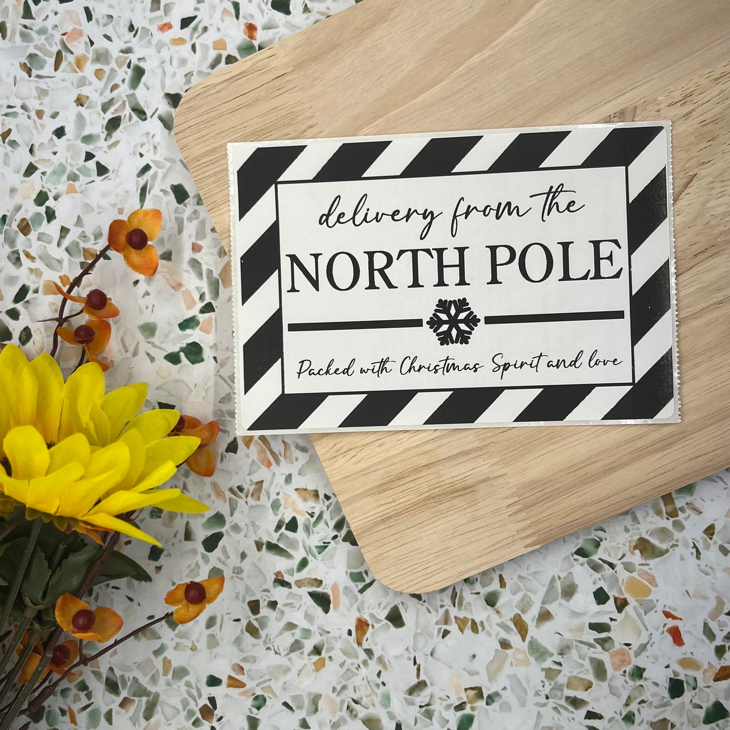 Delivery from the North Pole Packaging Sticker