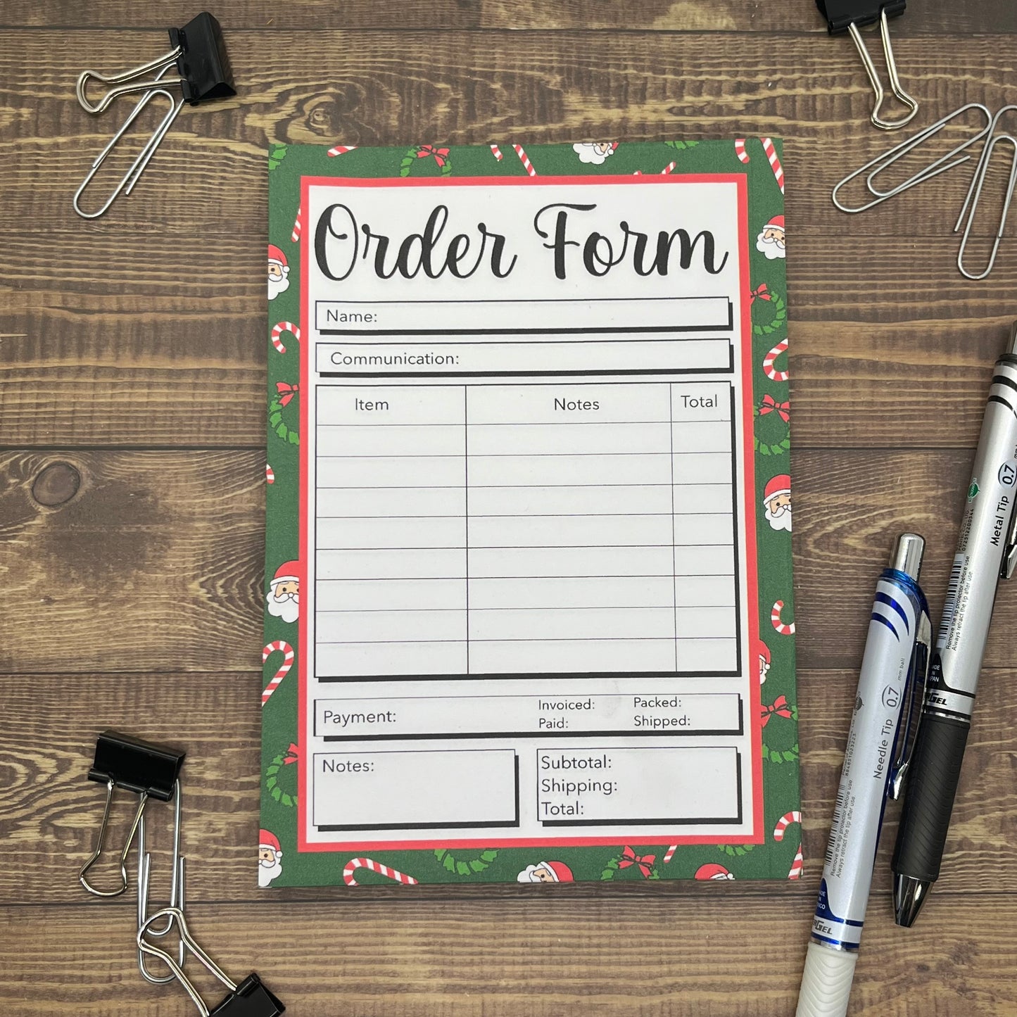 Happy Holidays Order Form Memo Pad