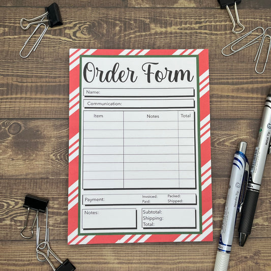 Candy Cane Order Form Memo Pad