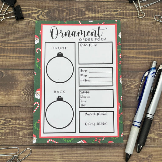 Happy Holidays Ornament Order Form Memo Pad