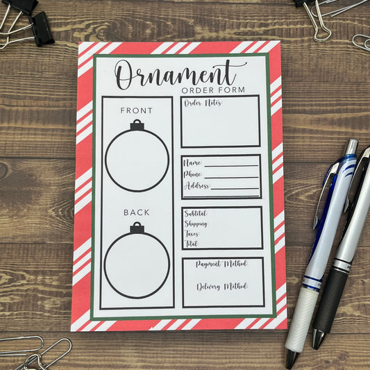 Candy Cane Ornament Order Form Memo Pad