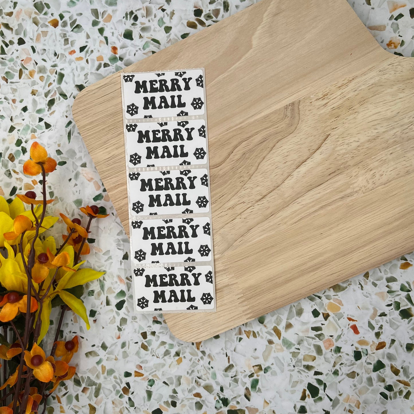 Merry Mail Packaging Sticker