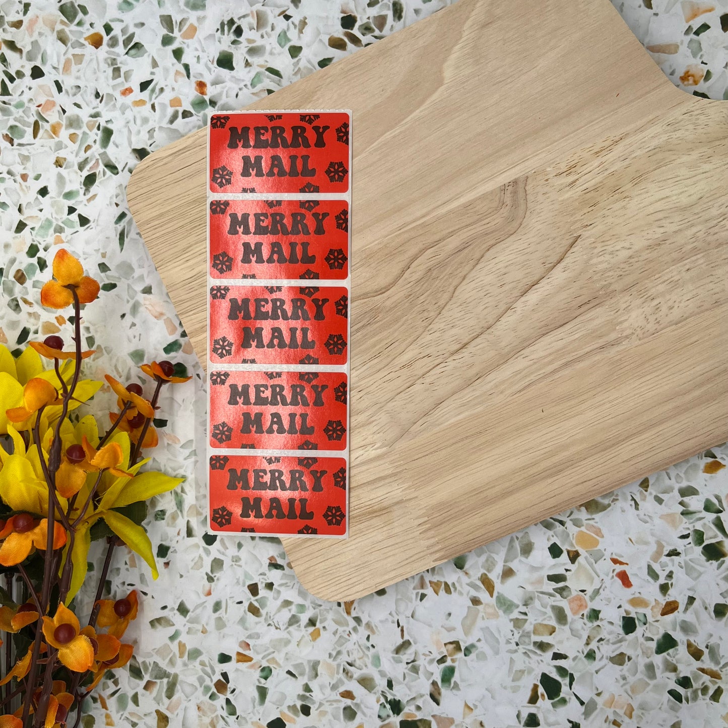 Merry Mail Packaging Sticker