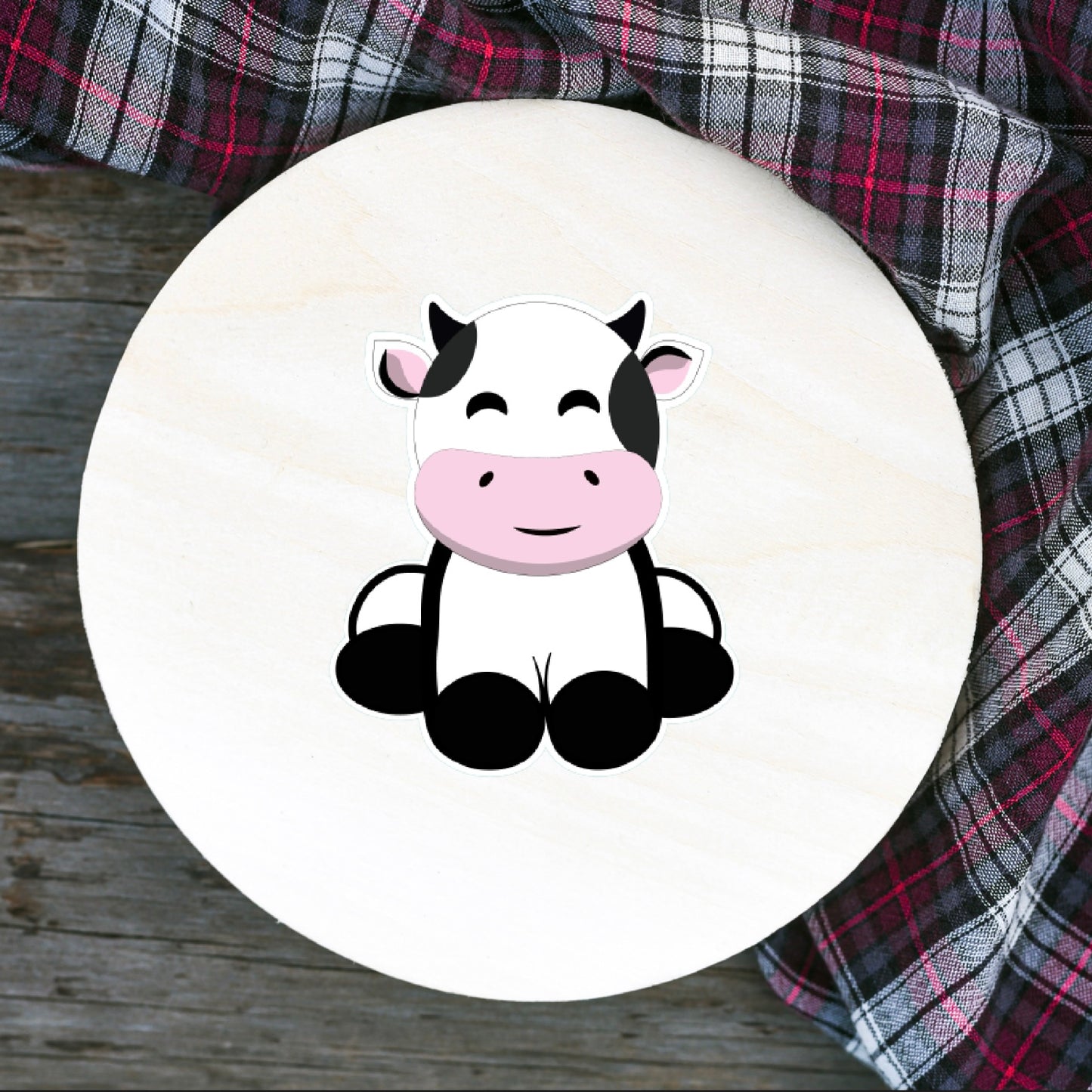 Smiling Cartoon Cow Sticker