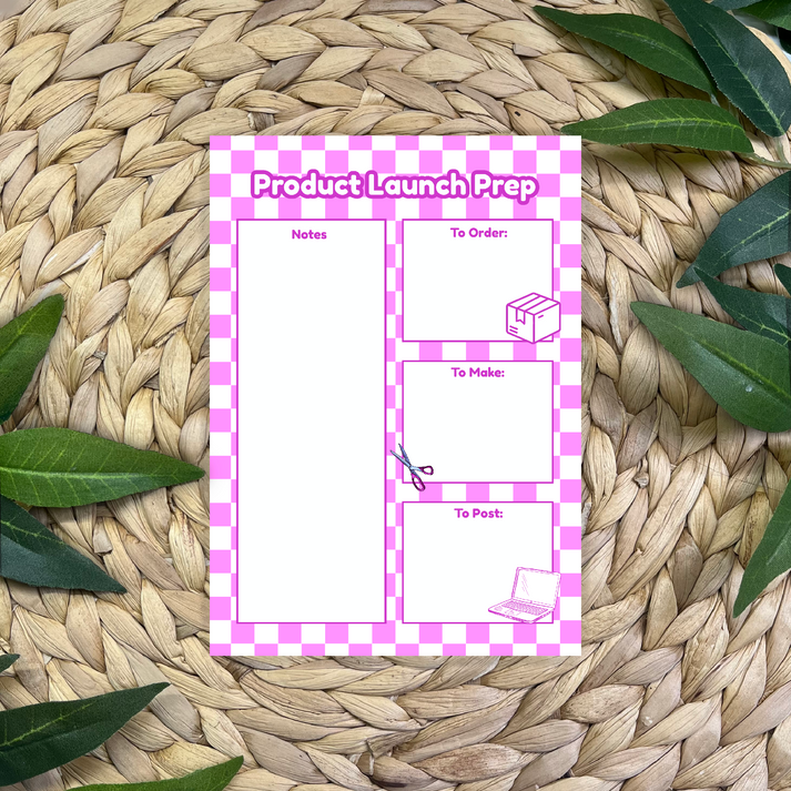 Product Launch Prep Notepad – Dreamland Stationery