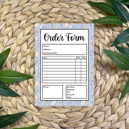 Floral Order Form Pad (50 pgs- 5x7 inches)
