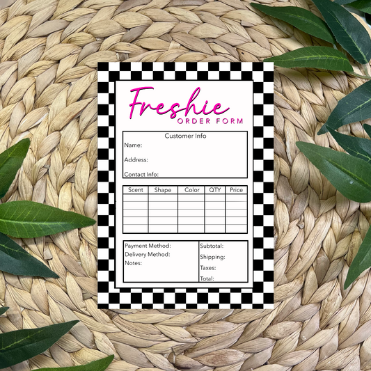 Checkered Freshie Order Form Pad