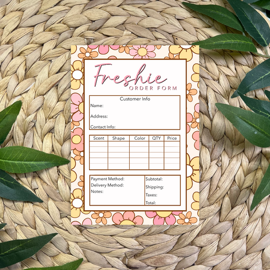 Retro Flower Freshie Order Form Pad