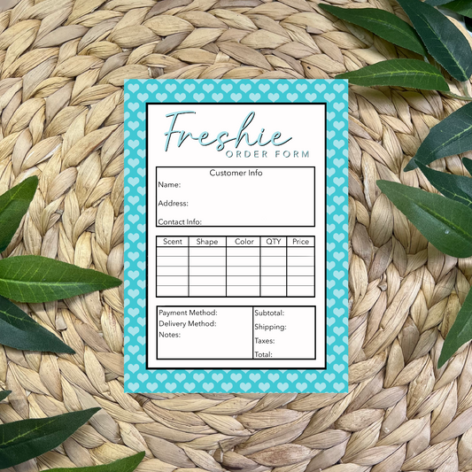 Blue Heart Freshie Order Form Pad