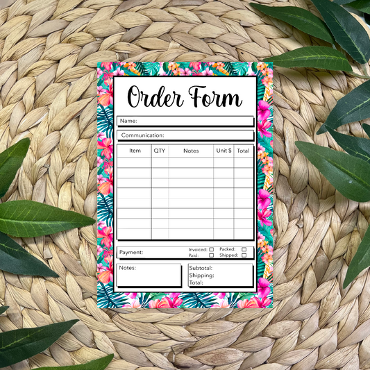 Tropical Order Form Pad