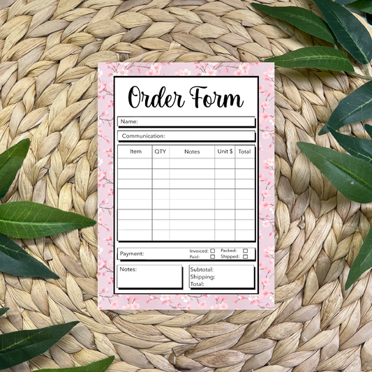 Cherry Blossom Order Form Pad