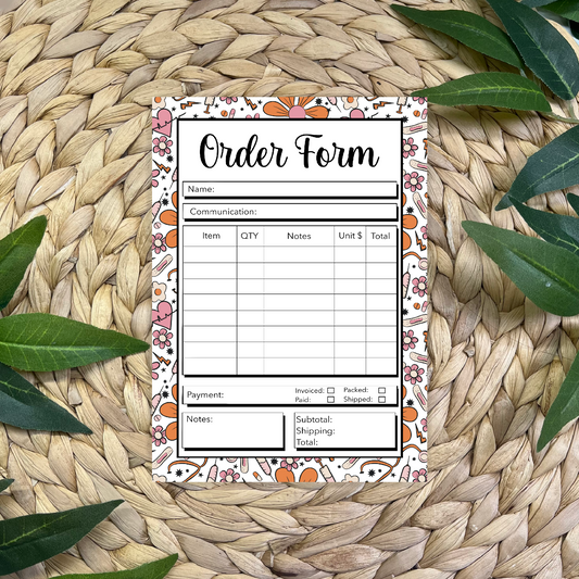 Nurse Order Form Pad
