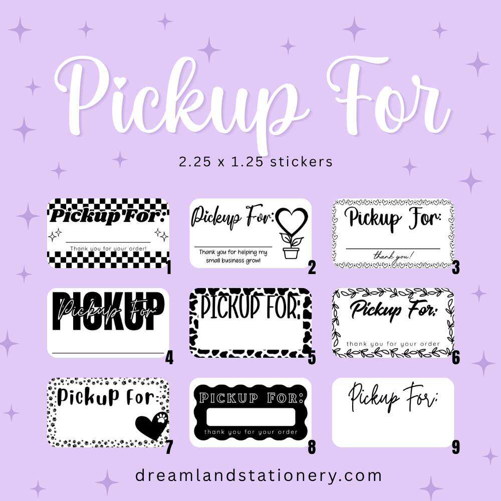 Pickup For Packaging Stickers (100 count-1.25x2.25 Stickers)