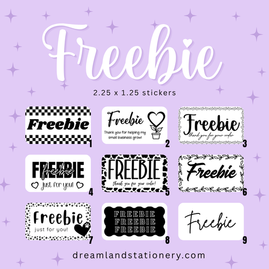 Freebie Packaging Stickers (100 count-1.25x2.25 Stickers)