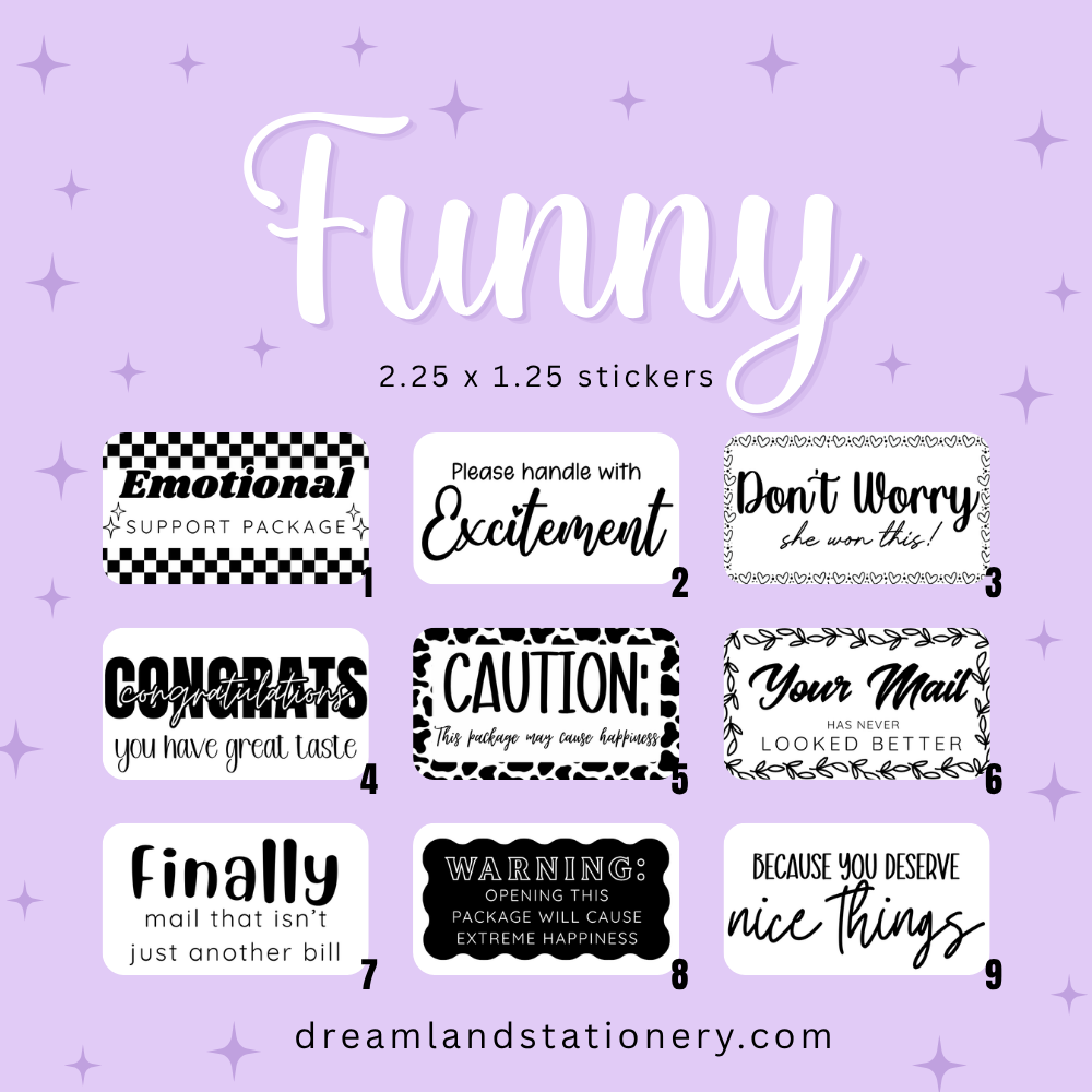 Funny Packaging Stickers (100 count-1.25x2.25 Stickers)