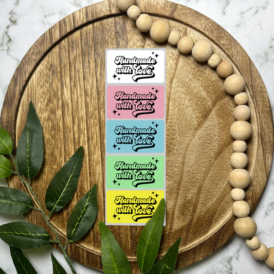 Handmade with Love Packaging Sticker (100 count-1.25x2.25 Stickers)