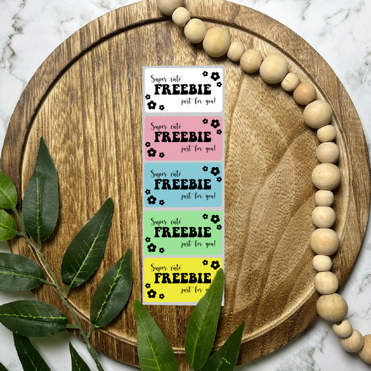 Super Cute Freebie Just for You Packaging Sticker (100 count-1.25x2.25 Stickers)