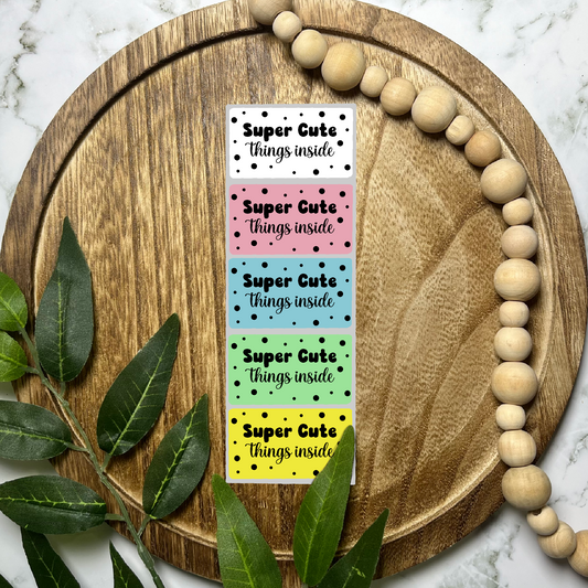 Super Cute Things Inside Packaging Sticker (100 count-1.25x2.25 Stickers)