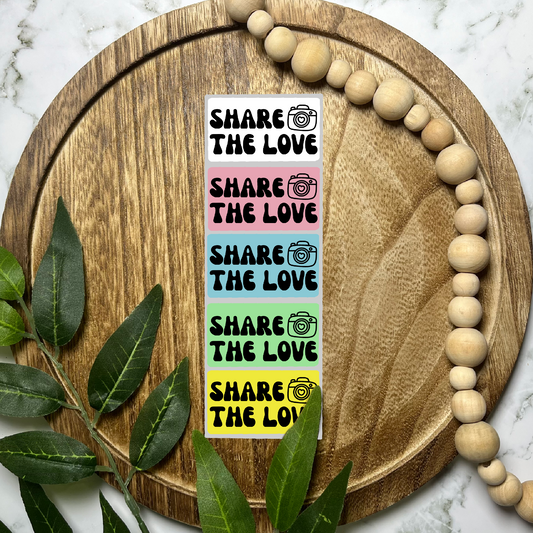 Share the Love Packaging Sticker (100 count-1.25x2.25 Stickers)