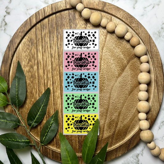 Thankful Fall Packaging Sticker (100 count-1.25x2.25 Stickers)