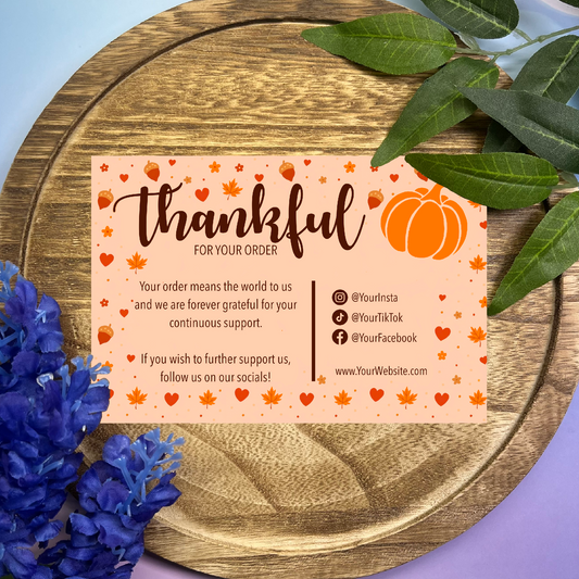 Personalizable Fall Thank You Cards