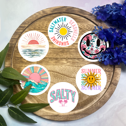 Summer Cardstock Rounds- 6 Pack