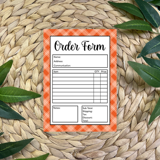 Fall Order Form Pad (50 pgs- 5x7 inches)