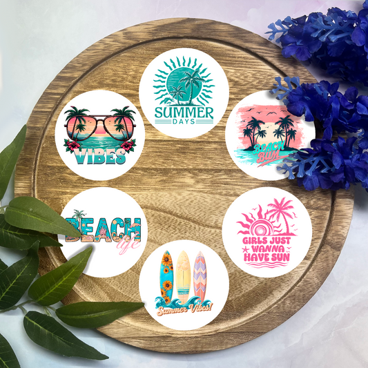 Summer Cardstock Rounds- 6 Pack