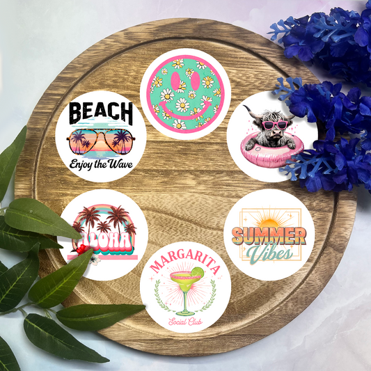 Summer Cardstock Rounds- 6 Pack