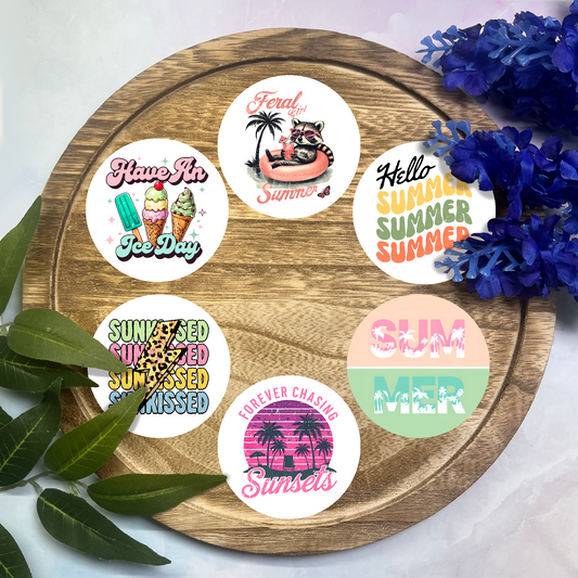 Summer Cardstock Rounds- 6 Pack