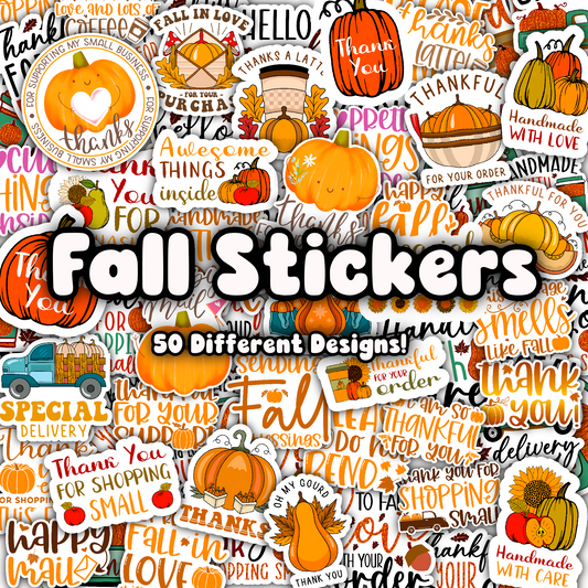 Colorful Fall Packaging Stickers (50 count)