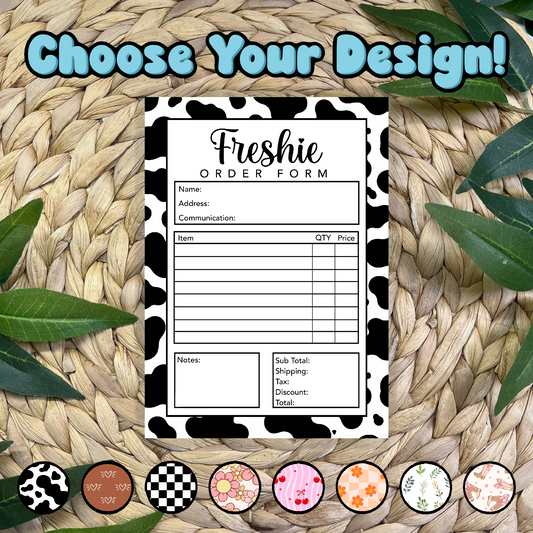 Freshie Order Form Pad (50 pgs- 5x7 inches)