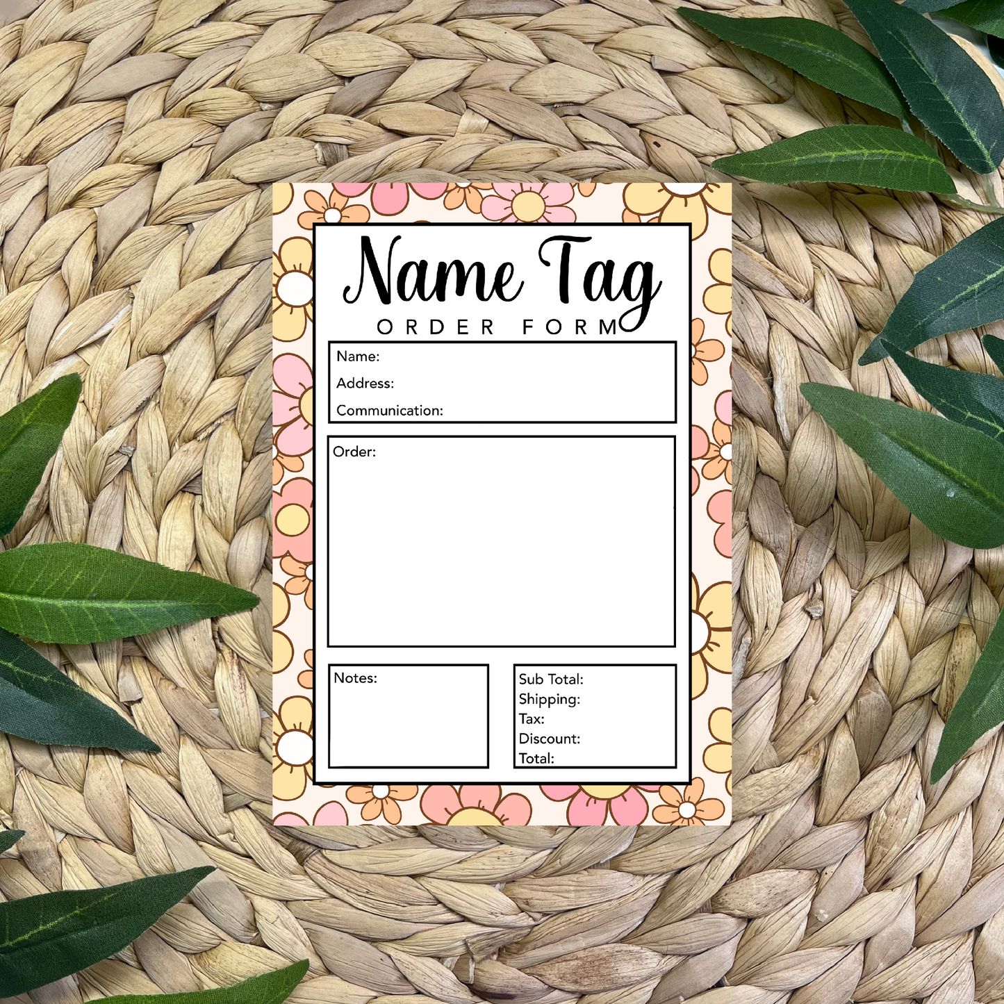Name Tag Order Form Pad (50 pgs- 5x7 inches)