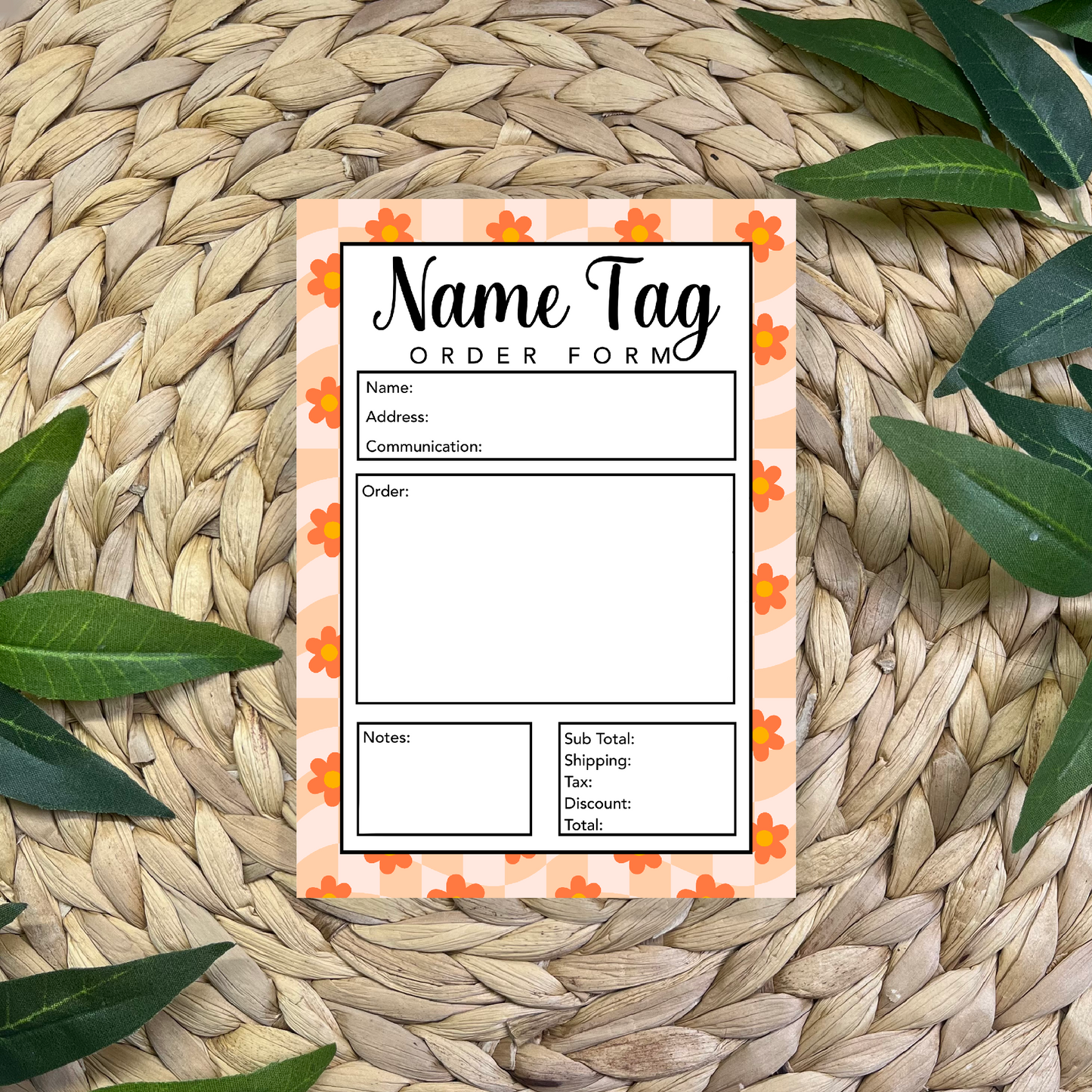 Name Tag Order Form Pad (50 pgs- 5x7 inches)