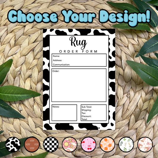 Rug Order Form Pad (50 pgs- 5x7 inches)